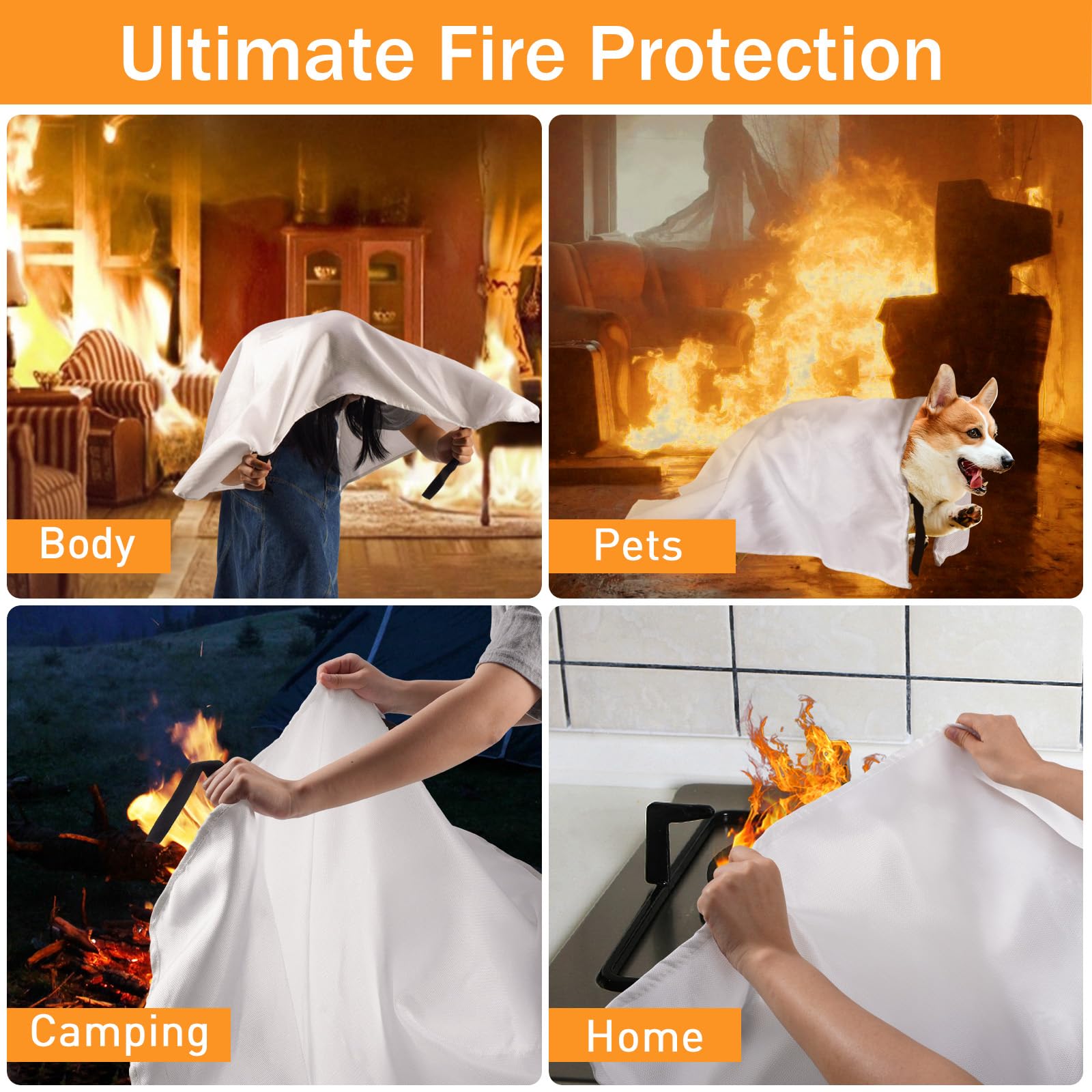 Mondoshop fire blanket ready on kitchen counter for oil fires