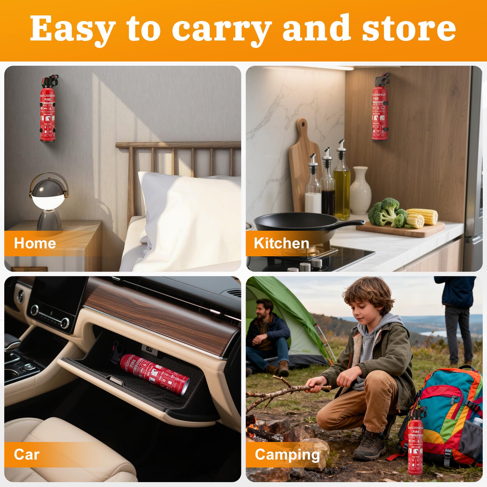 Mondoshop camping setup shows portable unit ready for outdoors emergencies.