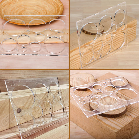 Monliful circle inlay templates cover 13 sizes for intricate woodworking.