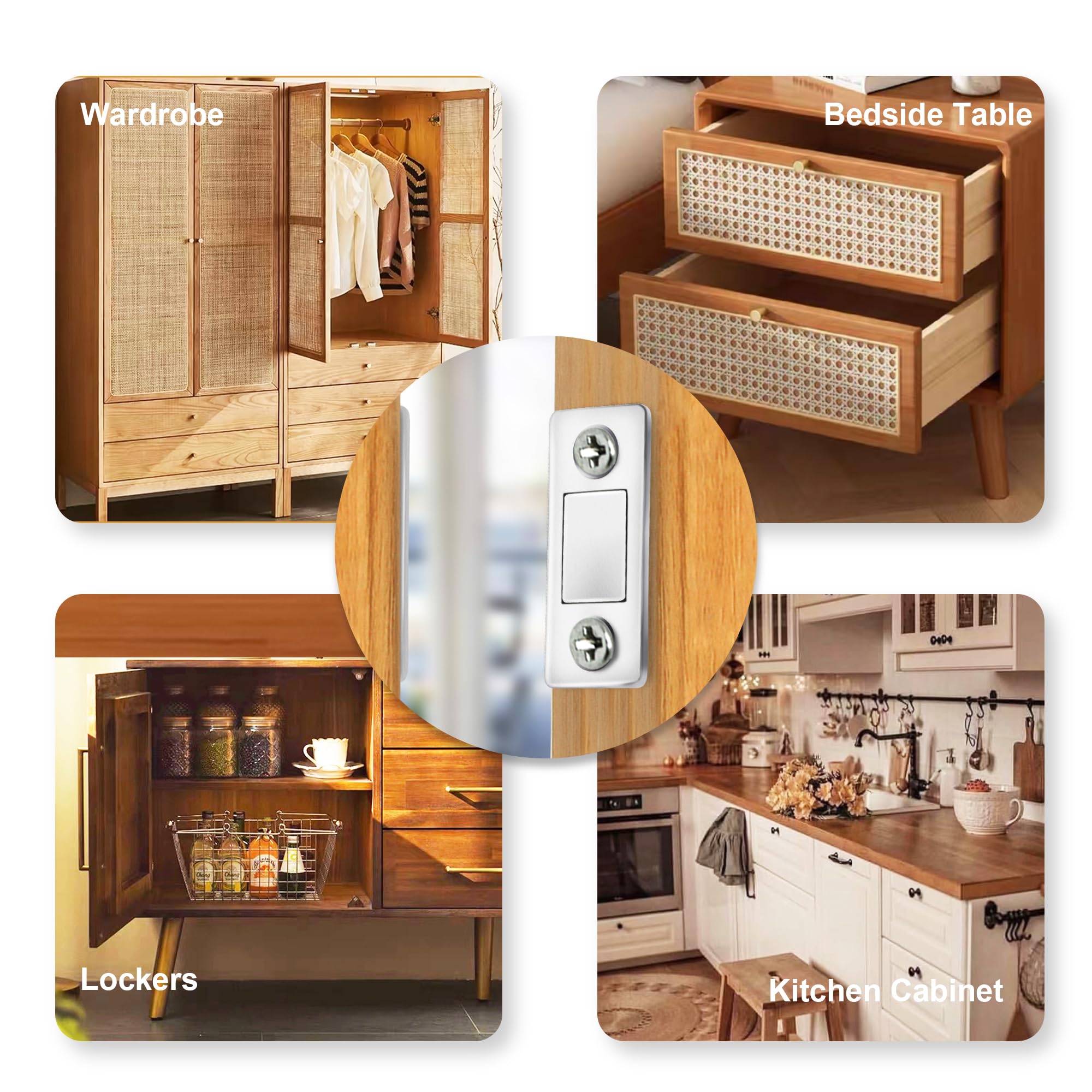 Monliful easy installation no-drill design preserves cabinet finish