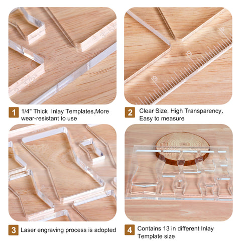 Monliful hardened clear acrylic inlay material for durable templates