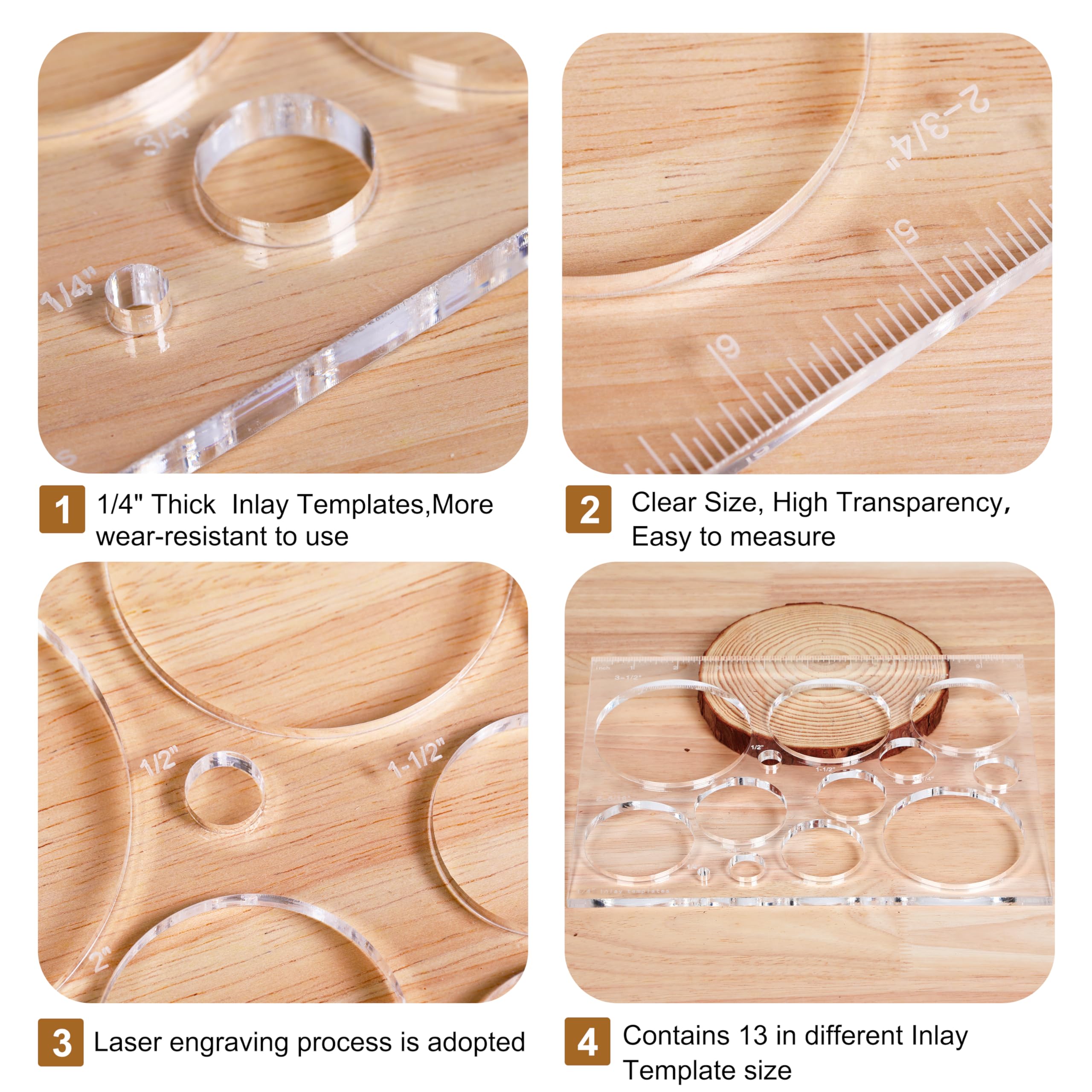 Monliful hardened clear acrylic material ensures durable, reusable jigs.