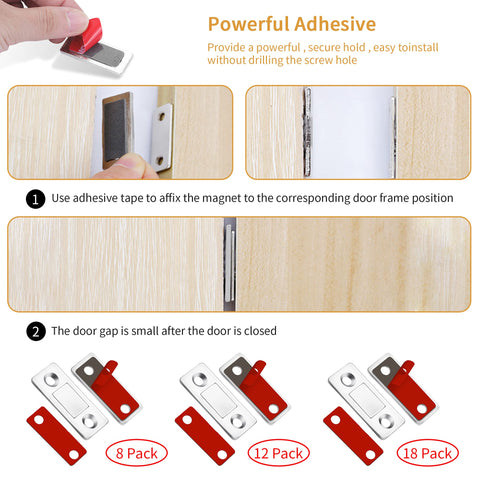 Monliful kitchen closet magnetic closure protects cabinets from slamming