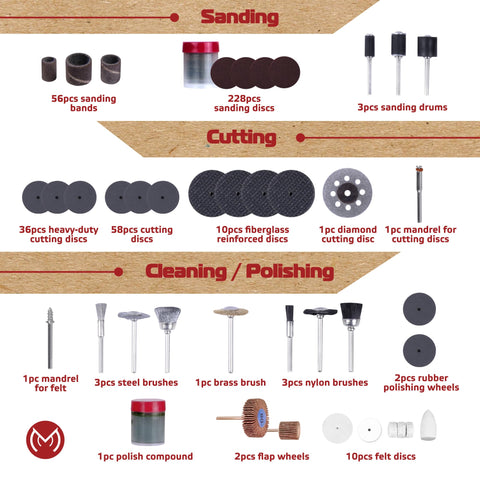 MonoPro sanding bands provide fast material removal on wood and metal surfaces.