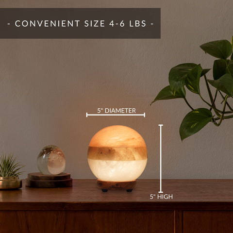 MONSALIS pink white grey globe showcases three-layer design as a striking centerpiece.