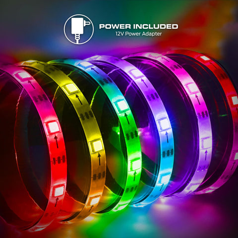 Monster LED strip accents living rooms with vibrant color accents.