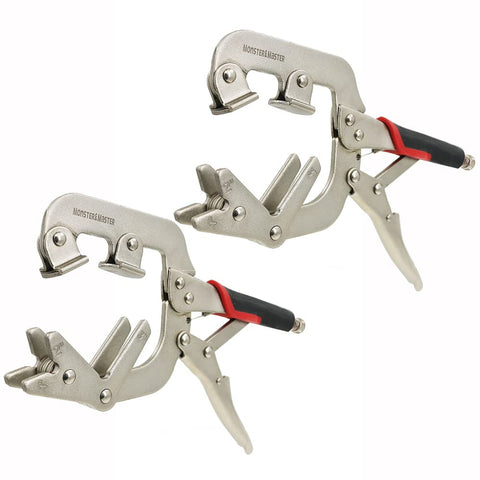 Monster and Master welding pipe plier clamp 10inch closed for secure holding.