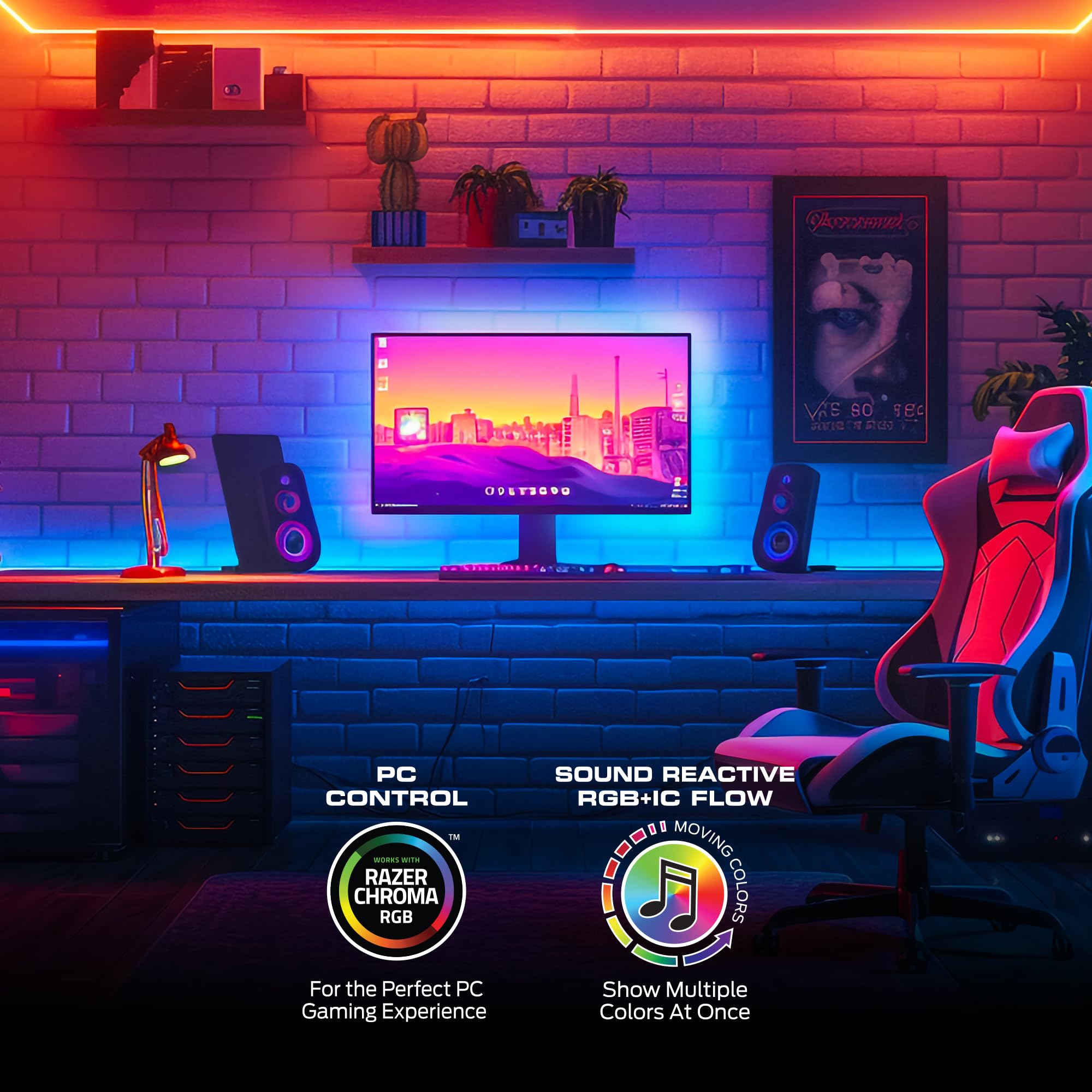 Monster RGB strip sound reactive mode translates music into dynamic lighting