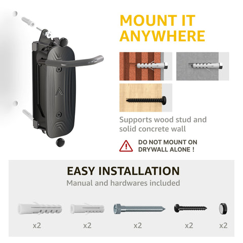Montek 150-degree swivel enables flexible parking left, center, or right.