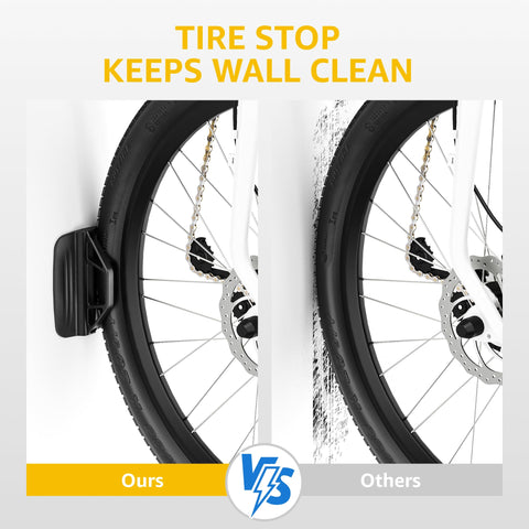 Montek wall protection rubber coating reduces wear on bikes and walls.