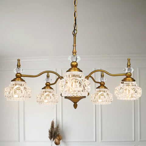 Montex vintage pendant light closeup showing gold brass finish for elegant illumination