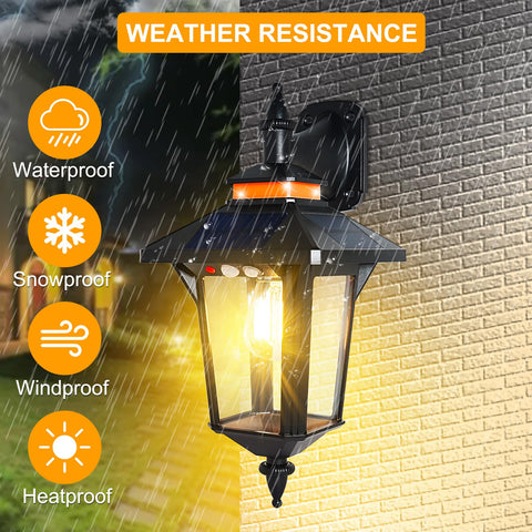 Moodyfei solar wall lantern night illumination delivering bright warm white glow