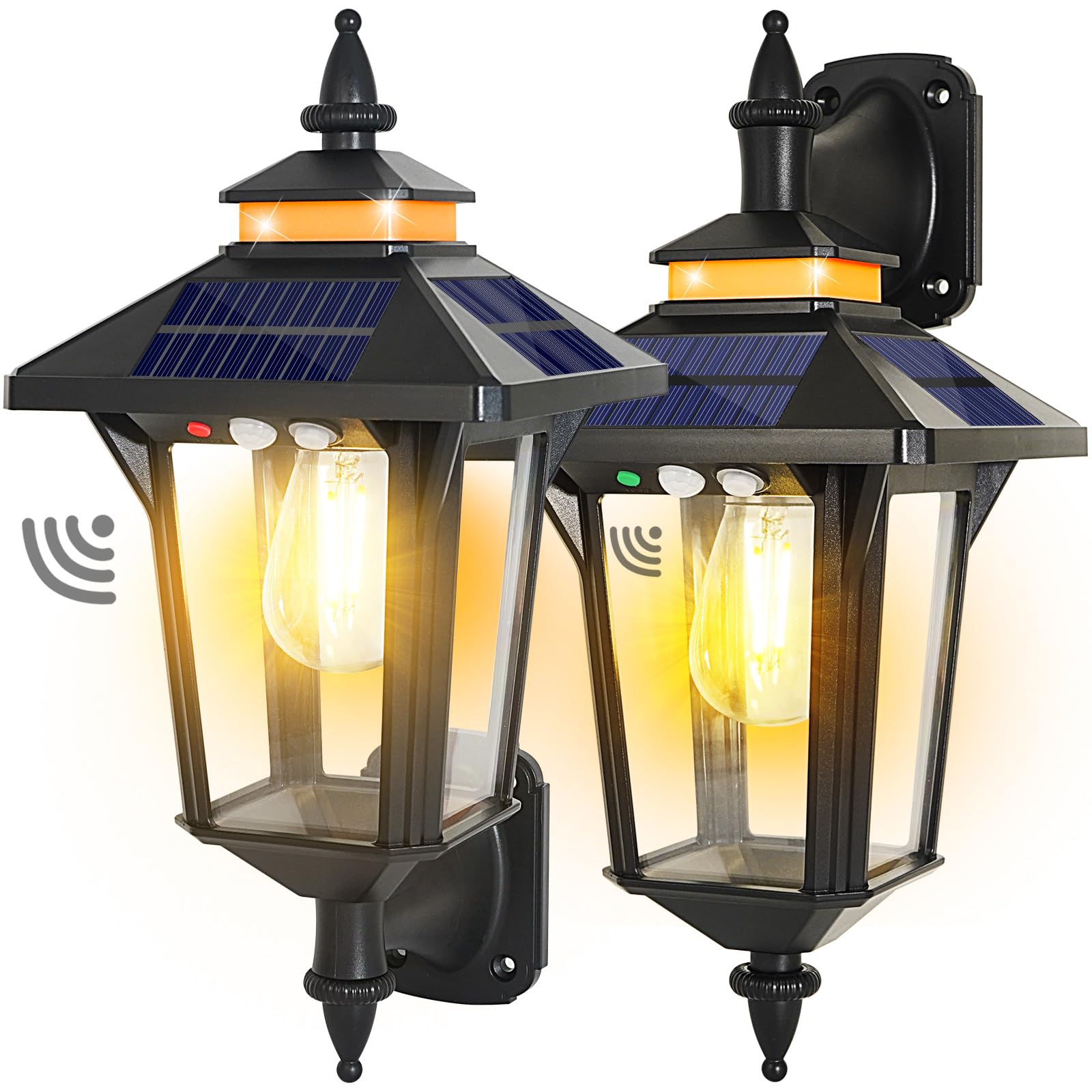 Moodyfei solar wall lantern porch light with three modes for extended evenings