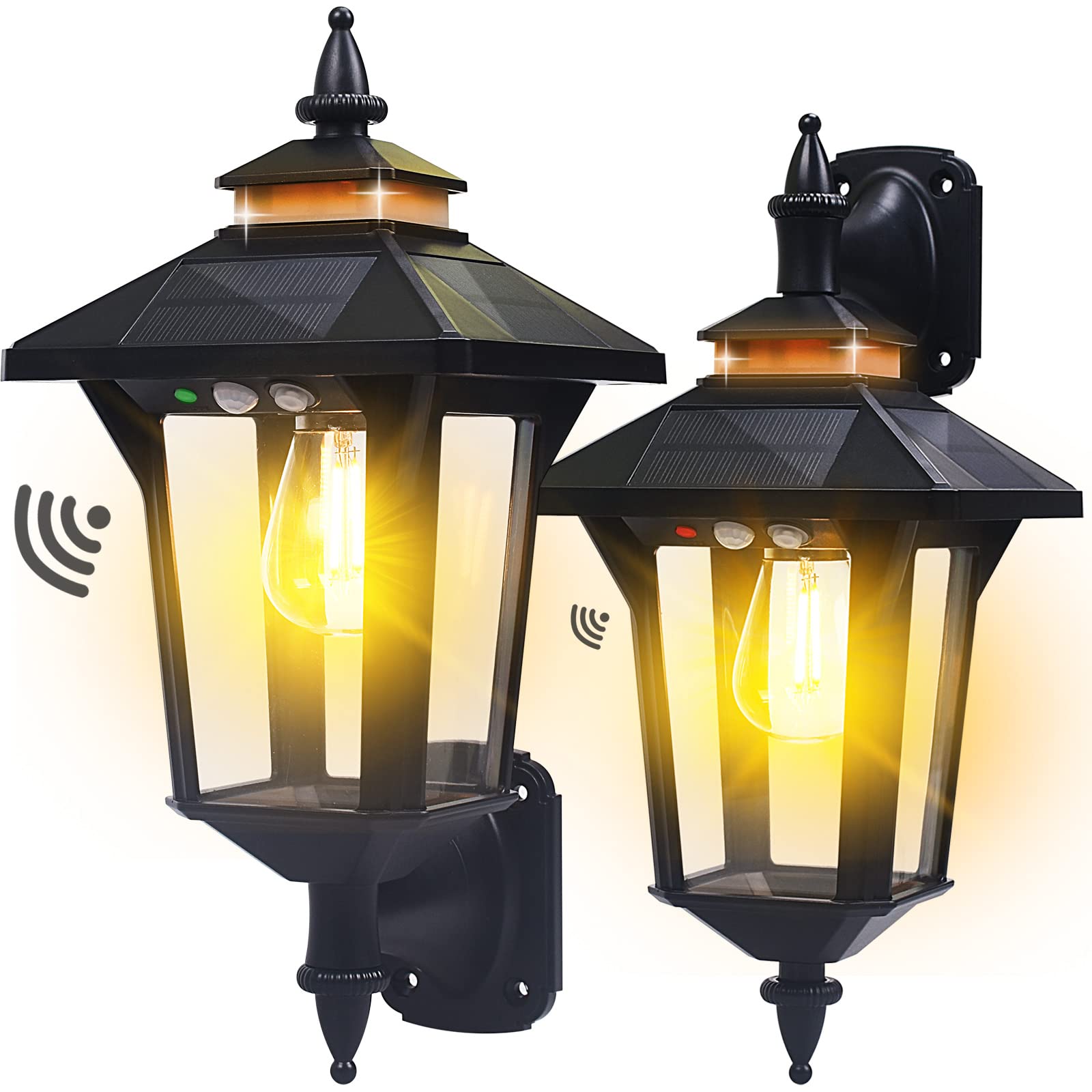 Moodyfei solar wall lantern two-pack provides coverage for multiple entryways