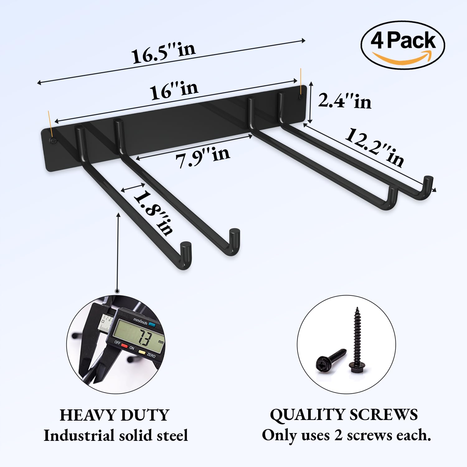 MOOMSINE 12.2-inch hooks save space in workshop and shed