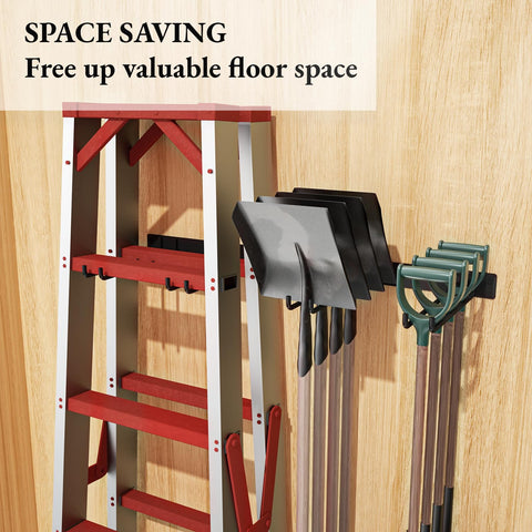 MOOMSINE heavy-duty folding chair storage rack holds multiple chairs securely.