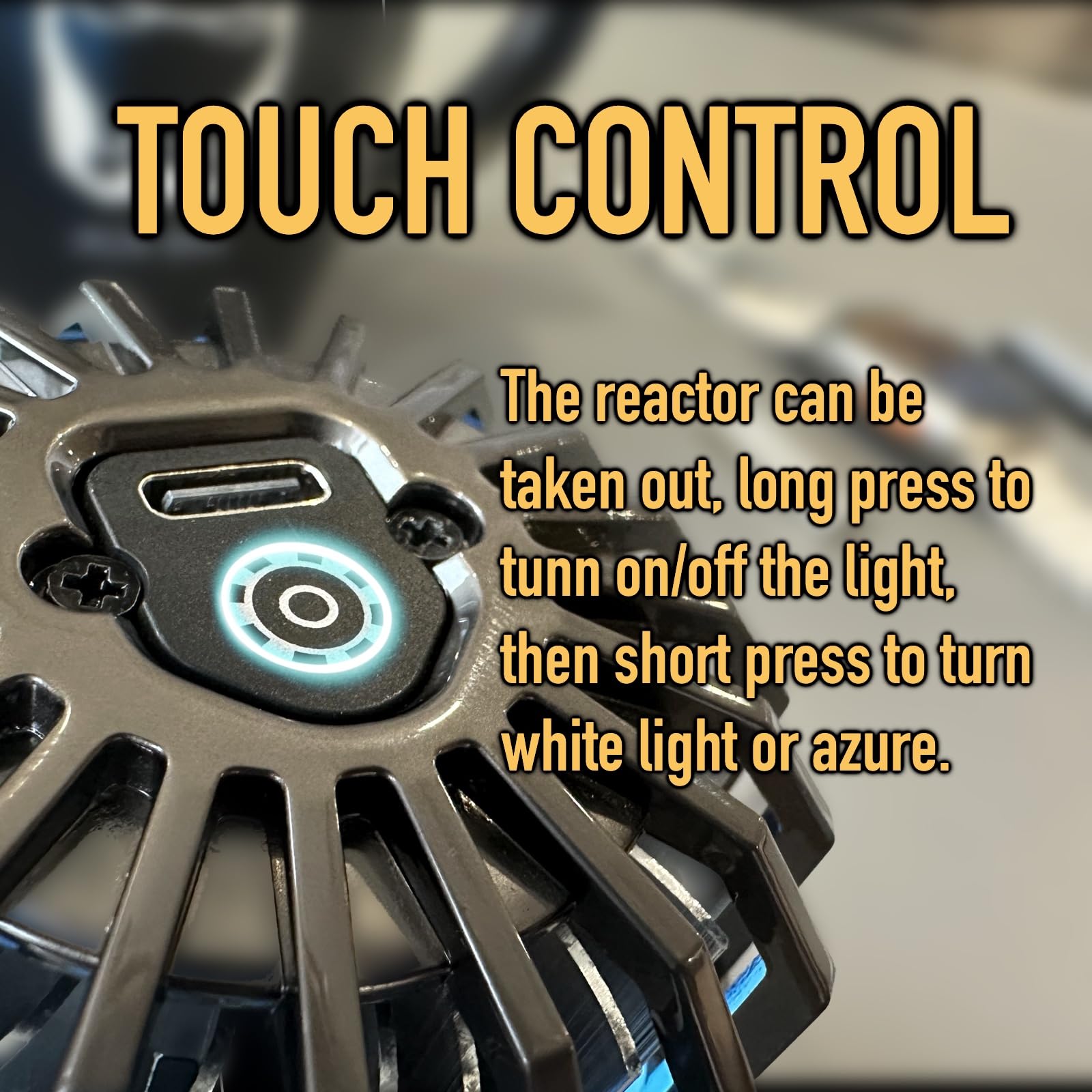 Moonacy Arc Reactor Light rotatable design for flexible placement.