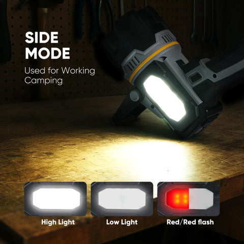 Moonasion Rechargeable Spotlight foldable stand enables compact storage and hands-free mounting.
