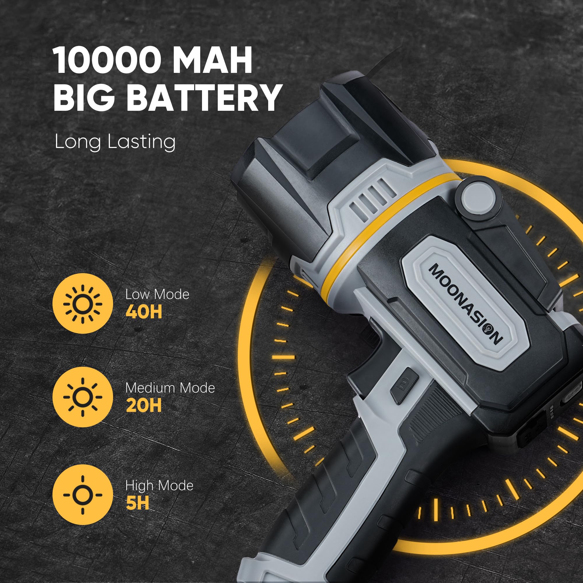 Moonasion Rechargeable Spotlight red lens included enables night vision with enhanced contrast.