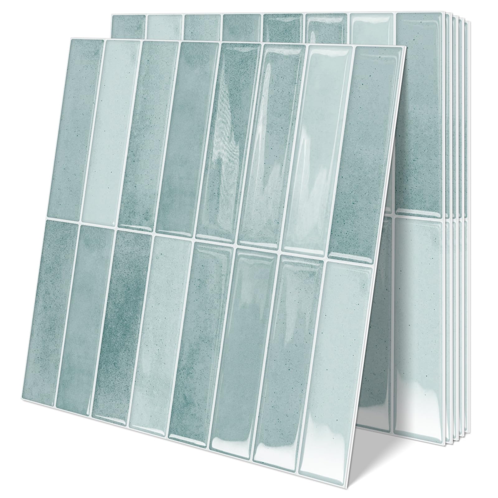 MOONFUN azure blue subway tile pack for quick, stylish backsplash upgrades