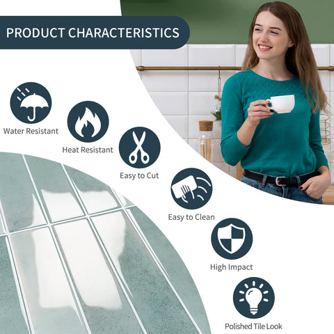 MOONFUN twelve-by-twelve self-adhesive tiles ideal for moisture‑resistant kitchens