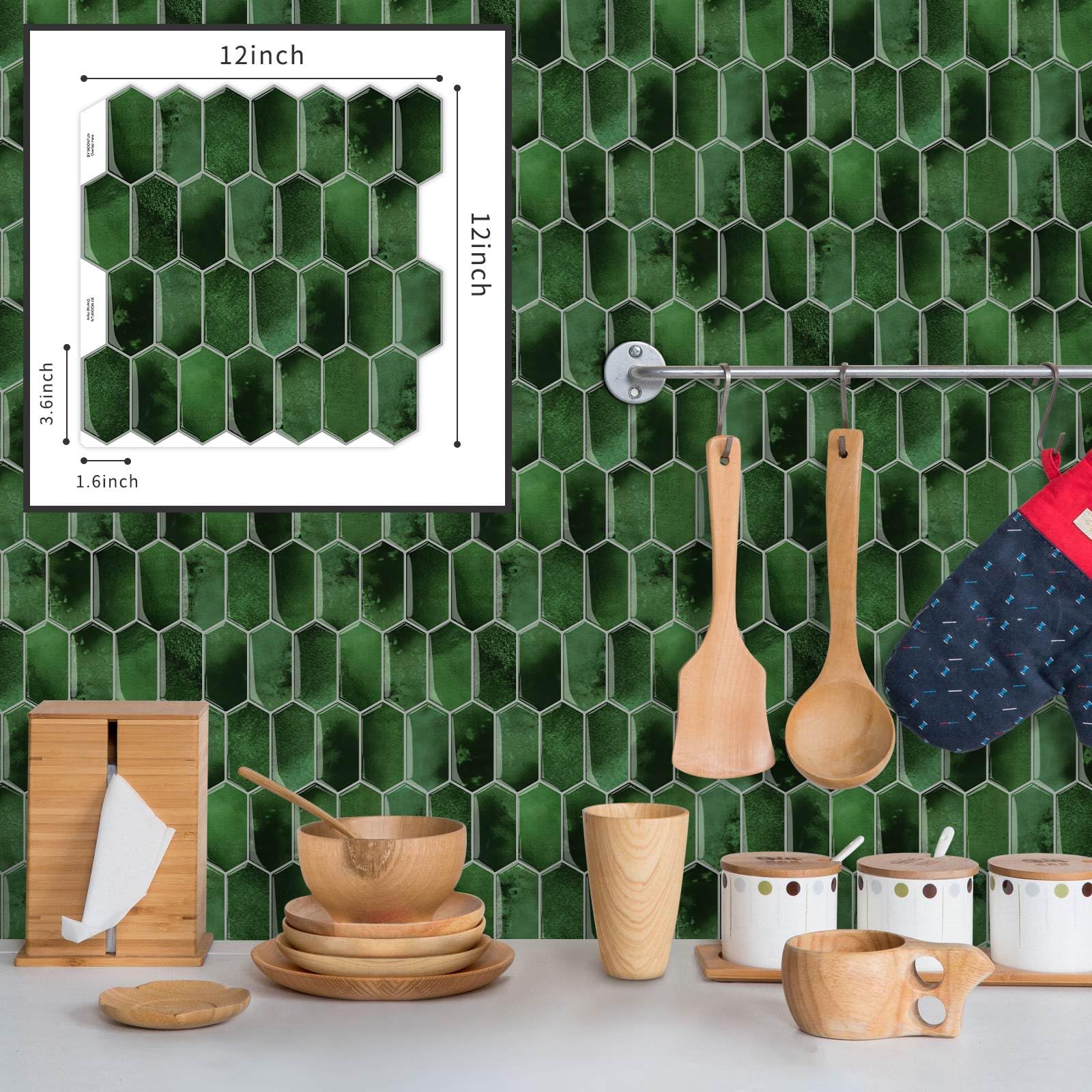MOONFUN waterproof oil-proof tiles resist moisture and splashes.