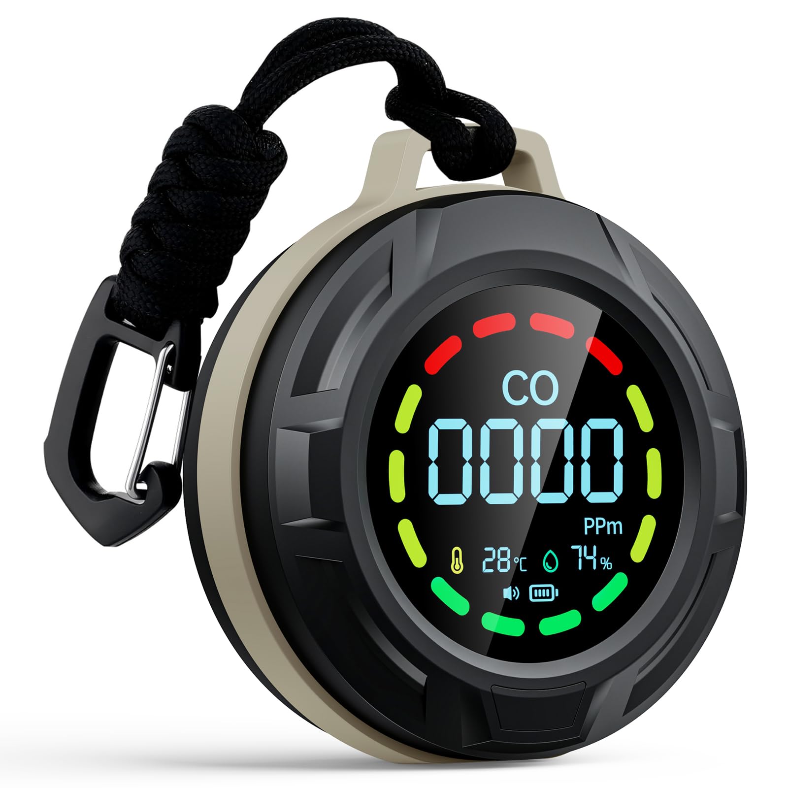 Moongo Tool CO detector with LCD display for travel safety and real-time readings.