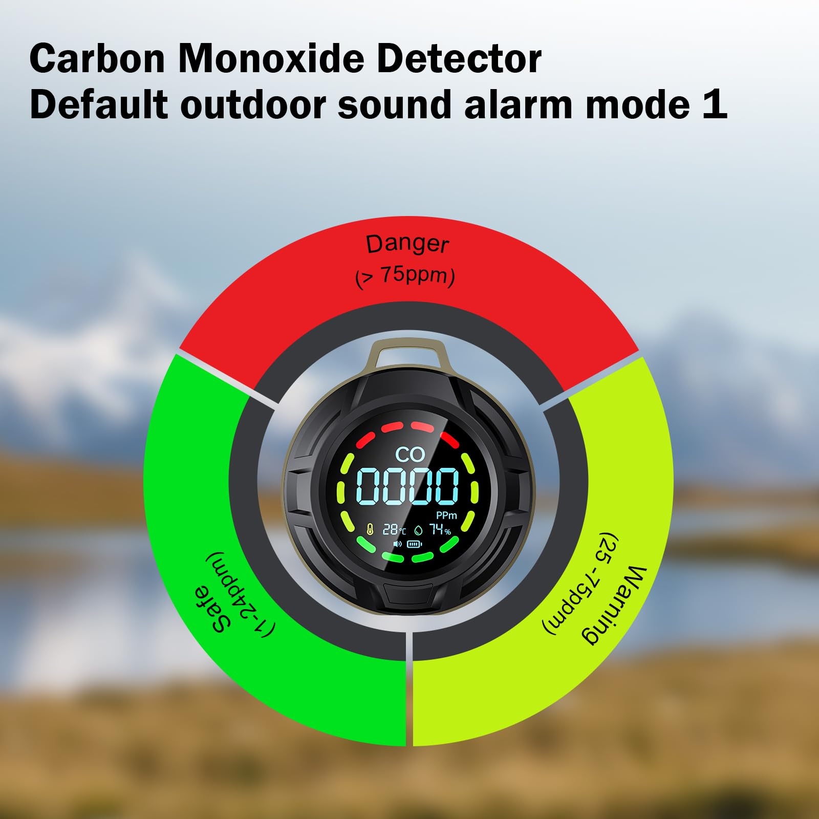 Electrochemical sensor delivers precise CO monitoring with indoor/outdoor adaptability.