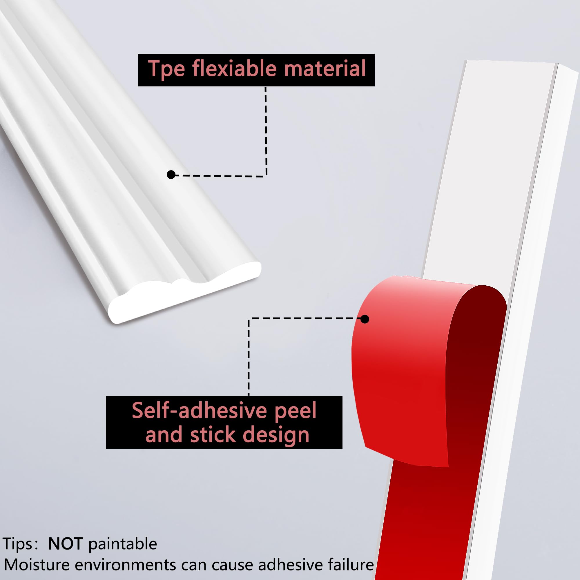Moonoom flexible TPE wall trim hugs curves for sleek DIY features.