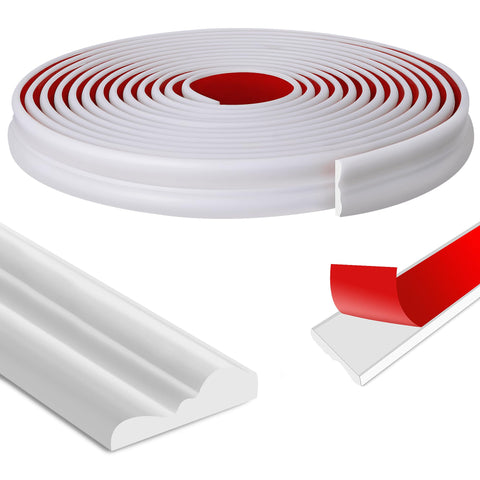 Moonoom wall molding 20ft white roll for seamless borders.