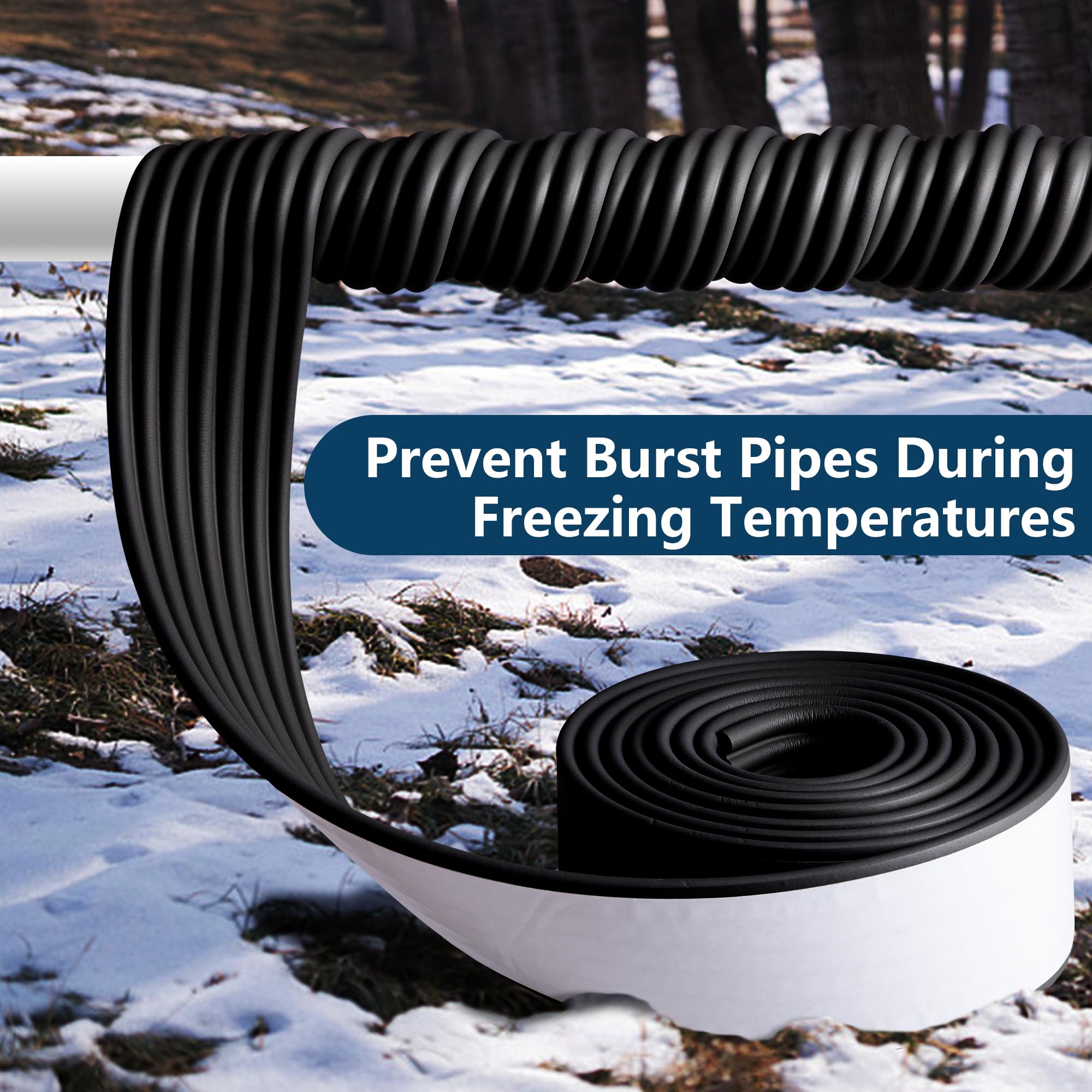 Moonoom weather-resistant foam wrap shields pipes from cold with reliable performance