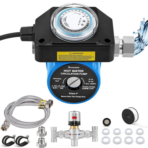 Moonshan instant hot water pump front view highlights compact kit for quick installs.