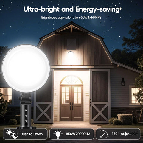 MOONTIP 20000lm brightness rising over large outdoor area at night
