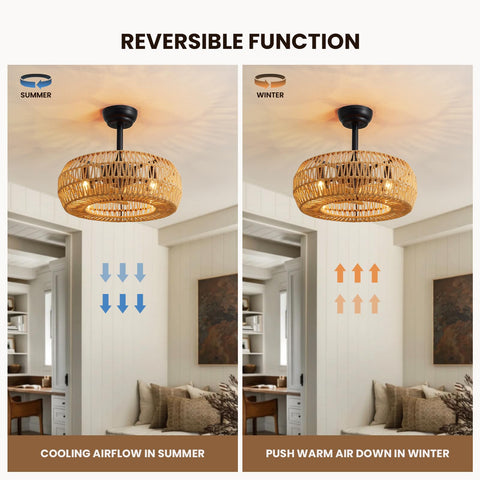 MOOONICHE rattan lampshade spreads light evenly across the room.