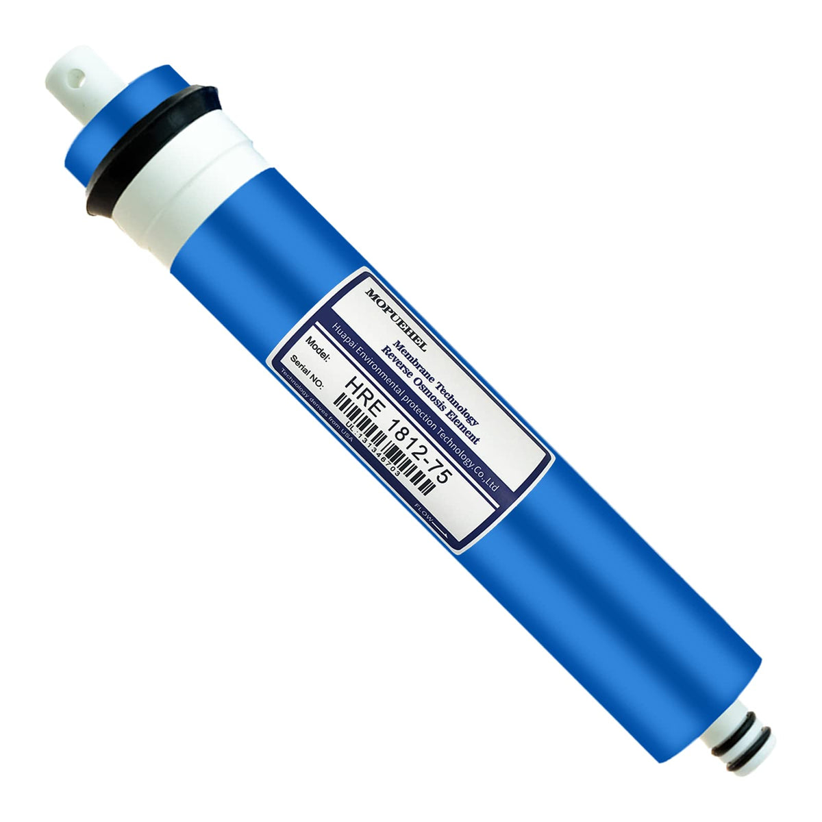 MOPUEHEL 75 GPD membrane in standard housing enhances home filtration.