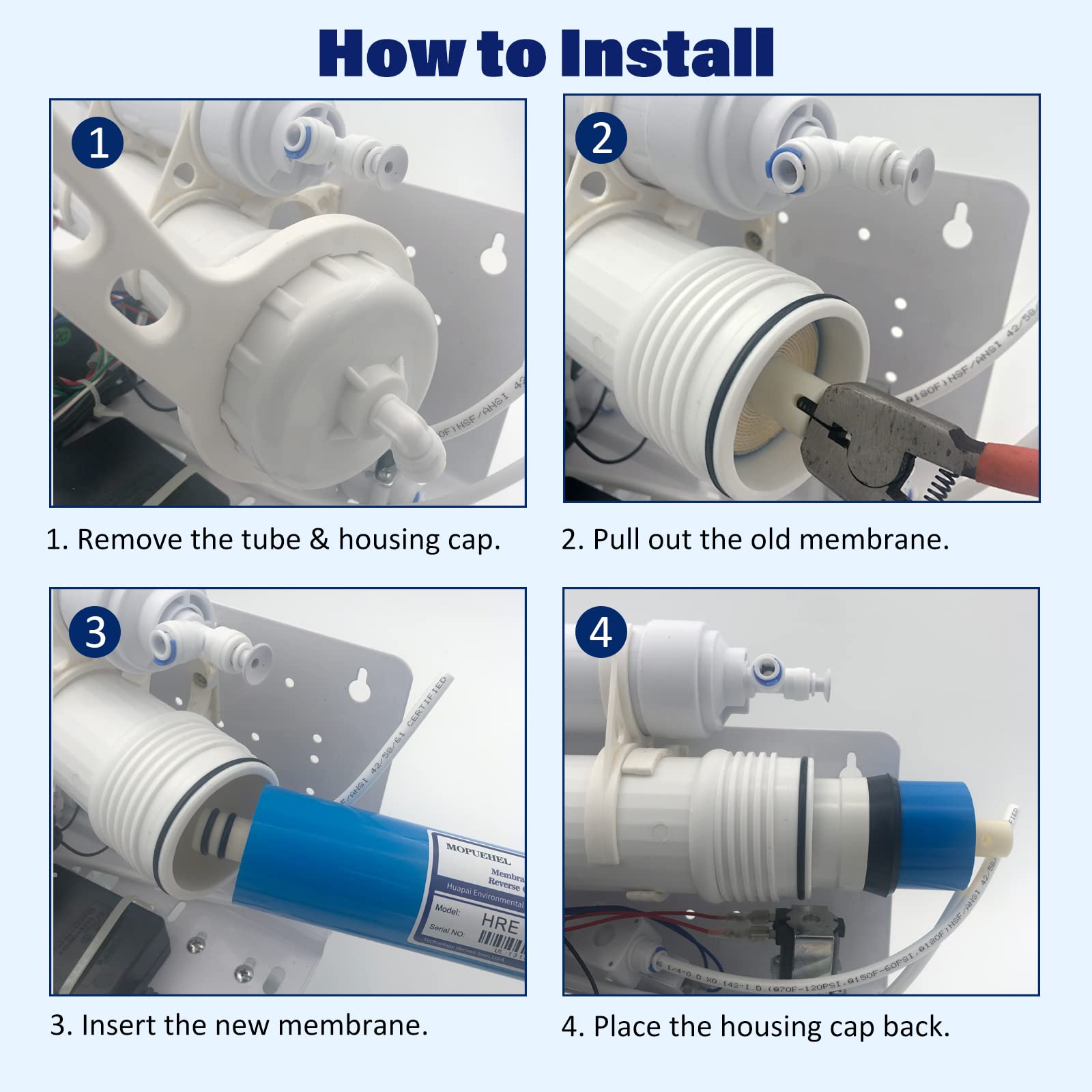 MOPUEHEL NSF/ANSI 58 tested membrane for quality.
