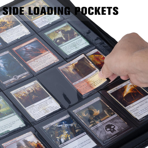 MORABTO binder side-loading pockets allow secure, quick card insertion