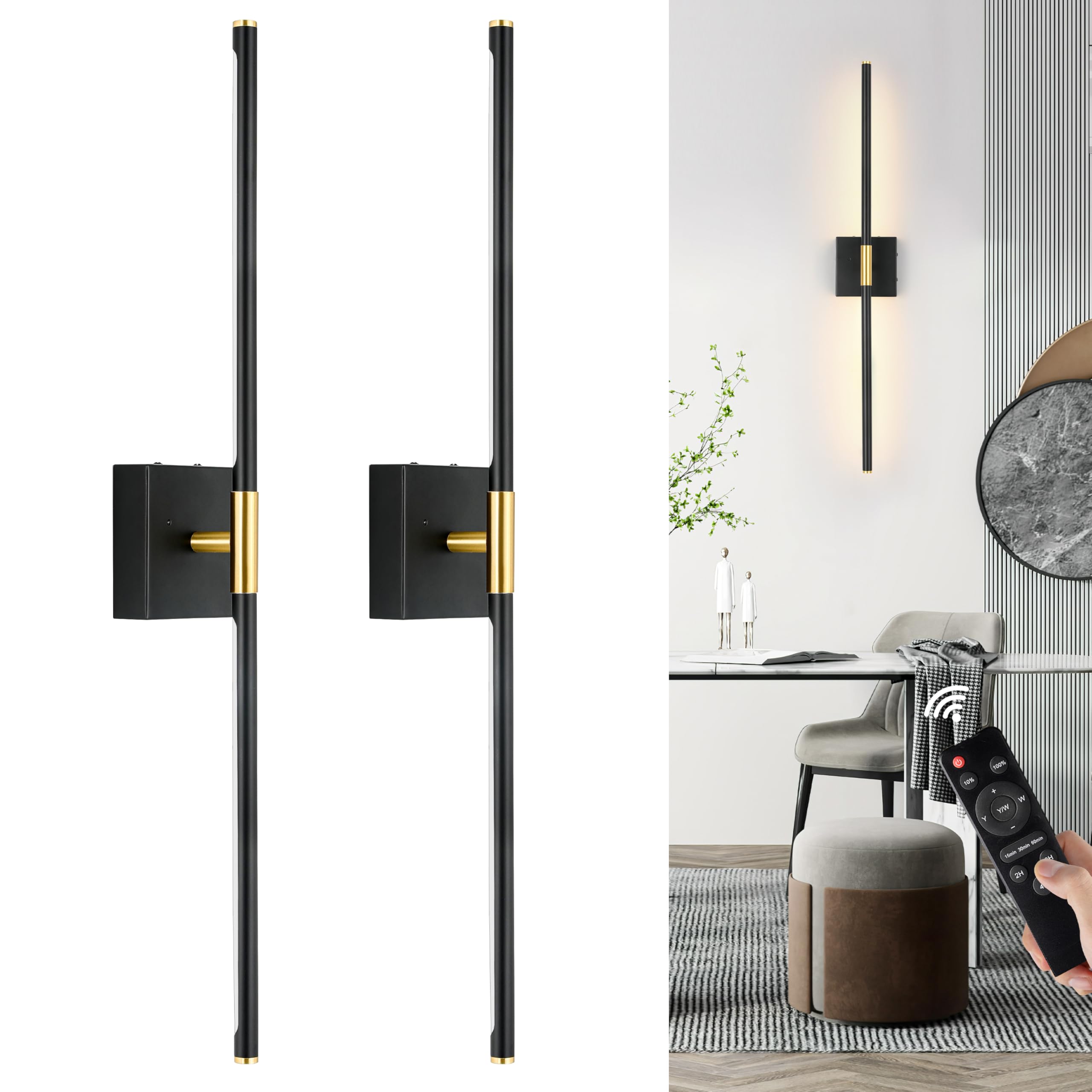 Morauroral battery wall sconce with 360° rotation for versatile lighting.