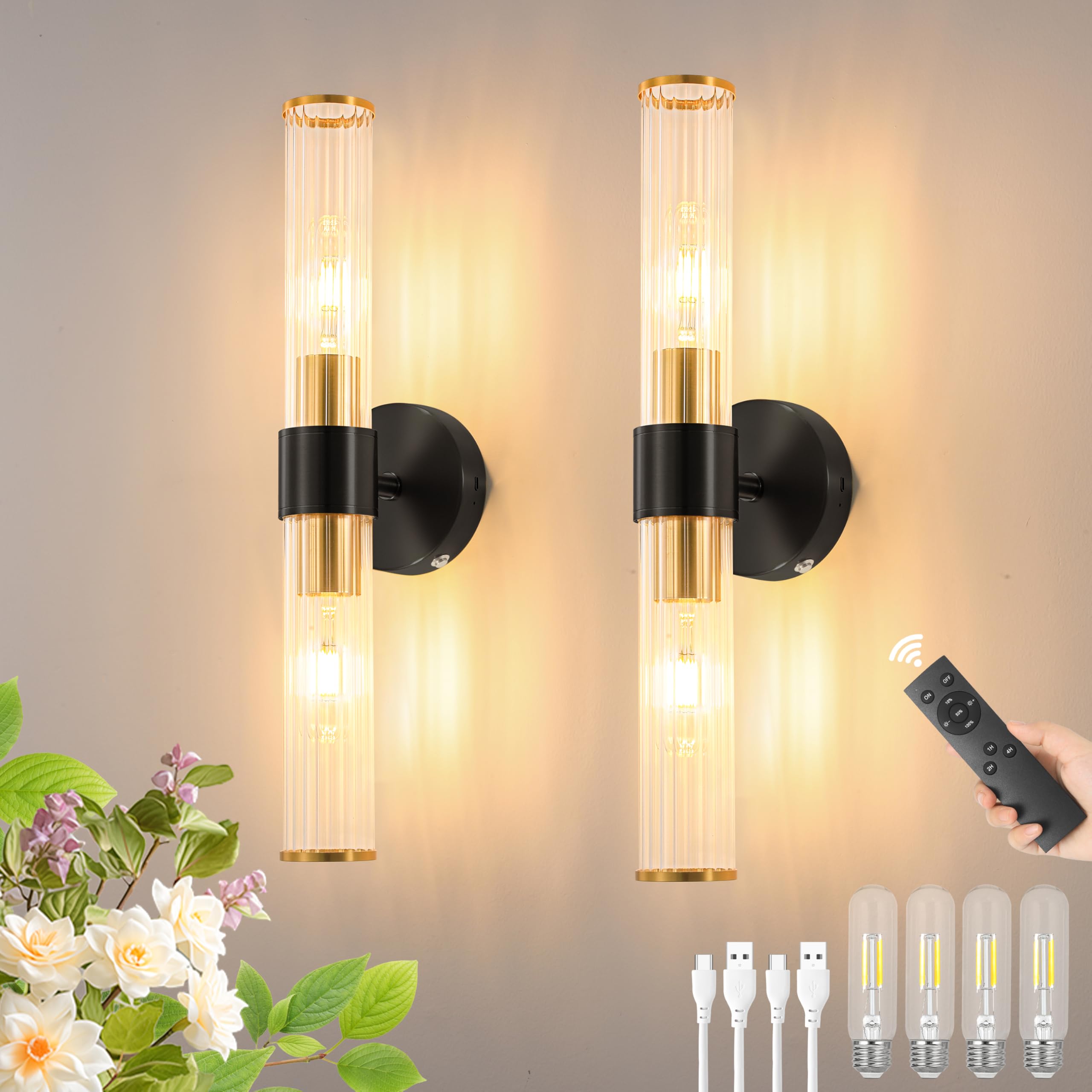 Morauroral black gold wall sconce assembly enables quick DIY setup.