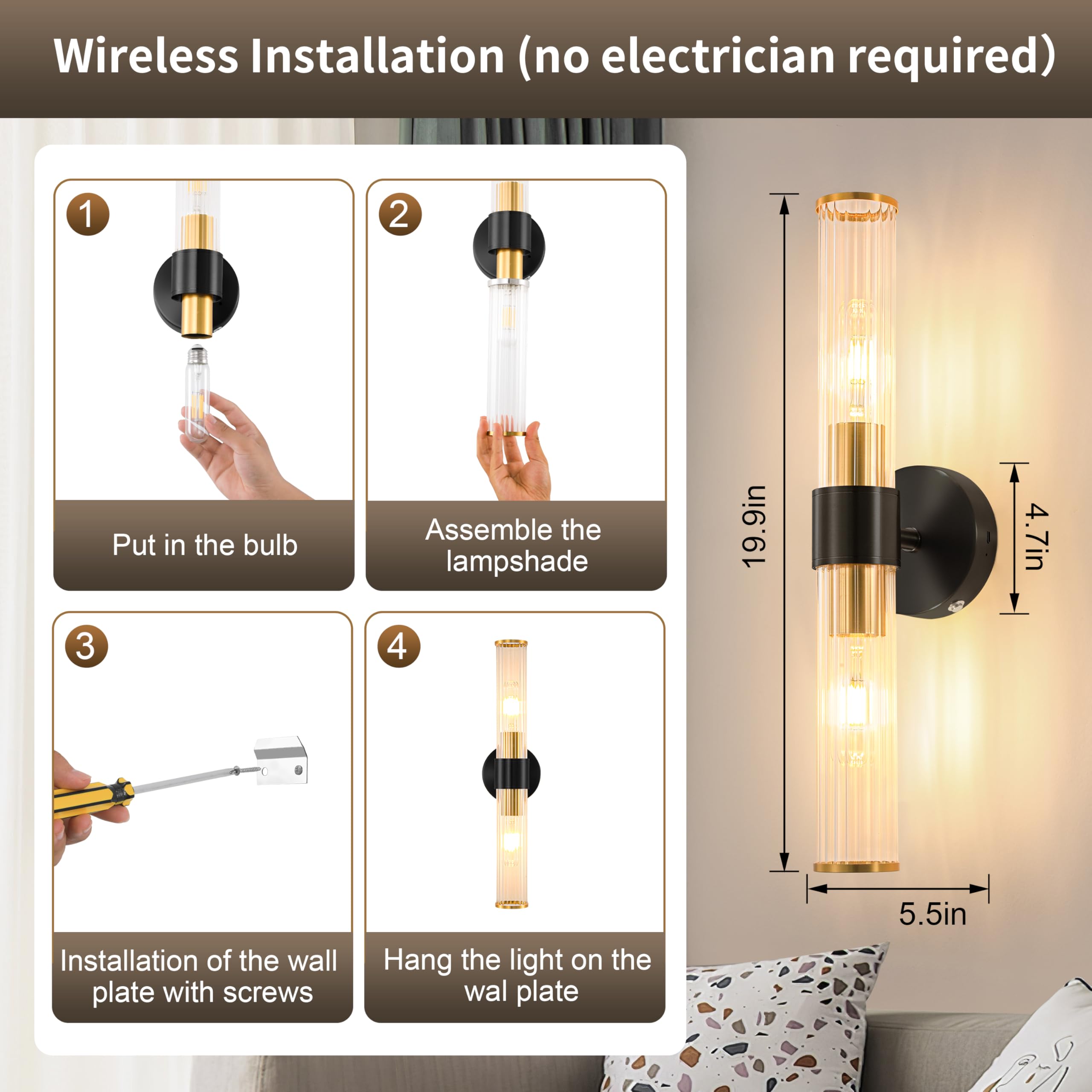 Morauroral dimmable remote-control feature for customizable ambience.