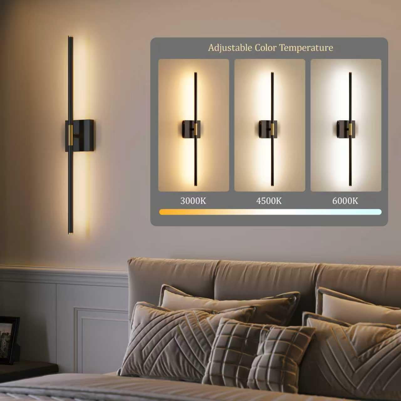 Morauroral LED sconce offering 3 color temperatures for mood lighting.