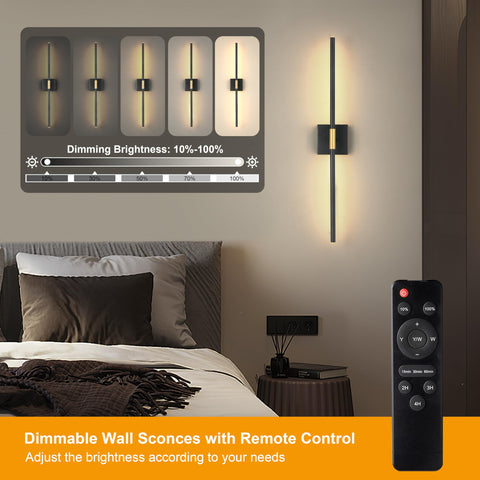 Morauroral remote-dimmable wall sconce for easy brightness control.