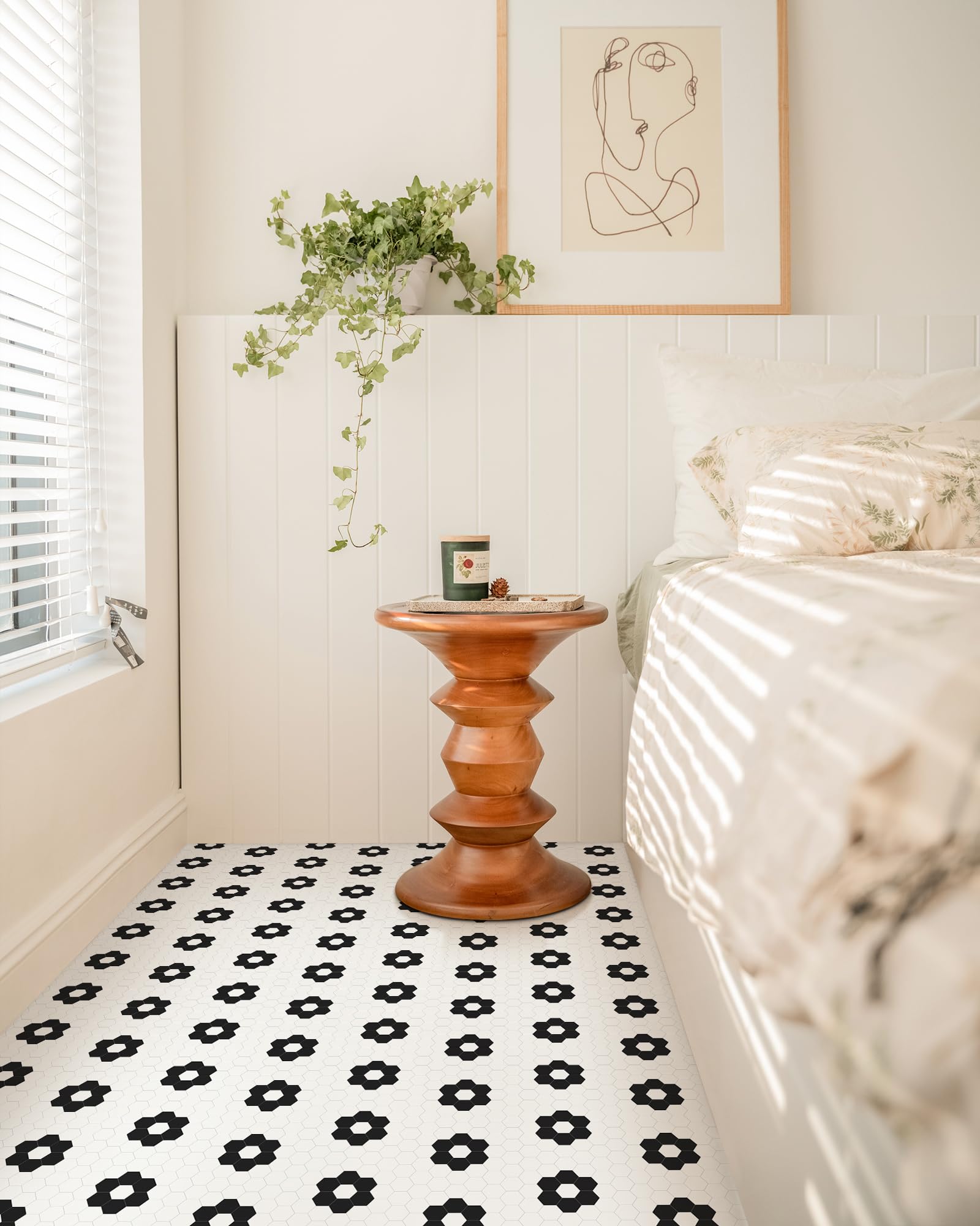MORCART 20-piece white tile set suitable for renter-friendly upgrades