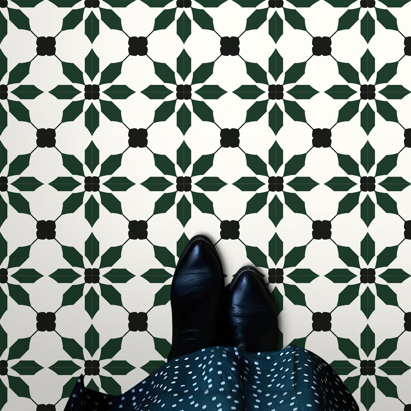Morcart 7.87-inch square tiles with clear layout for room transformation