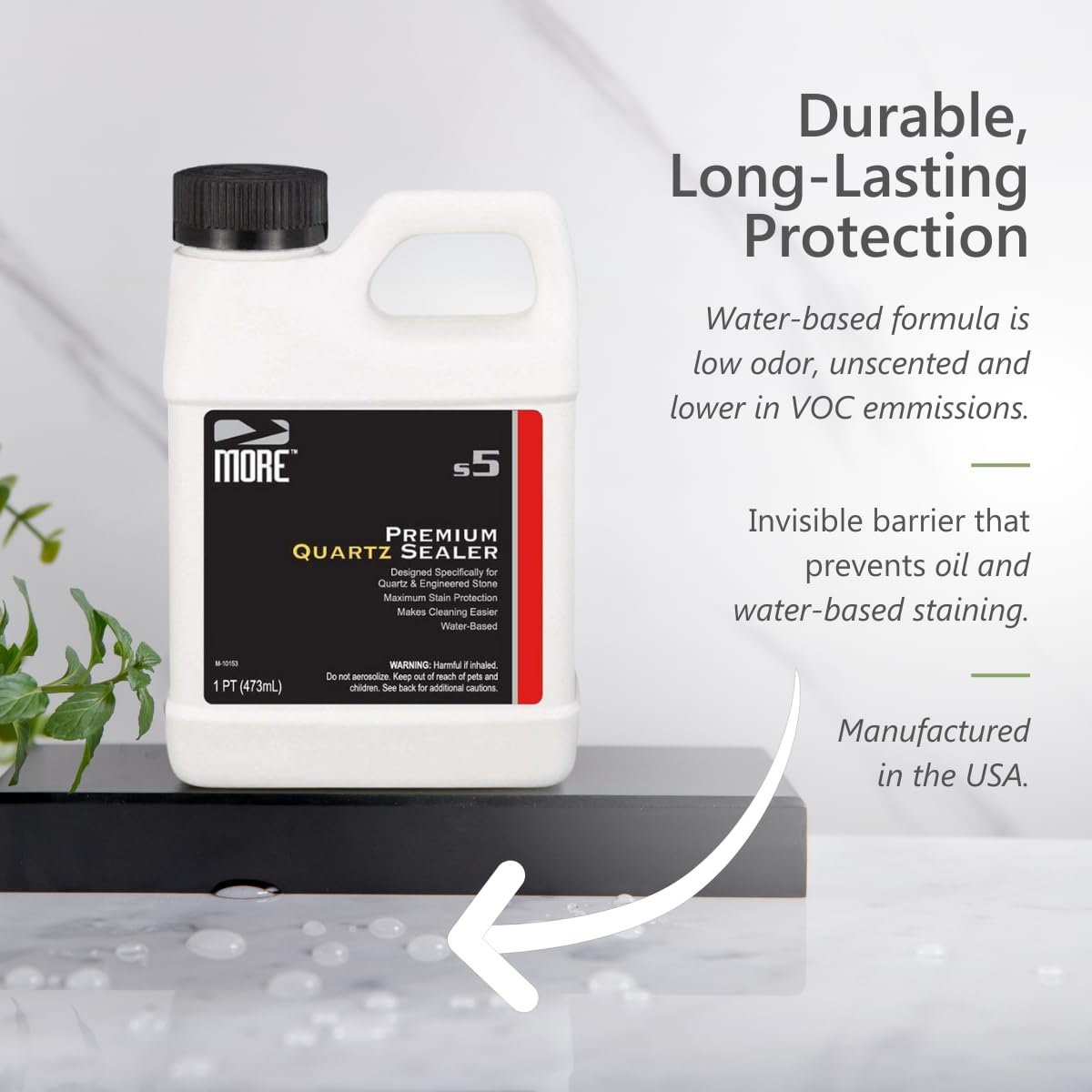 MORE Premium Quartz Sealer indoor outdoor use proves versatile protection for various spaces.