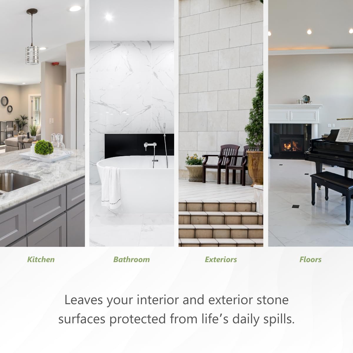 MORE Premium Stone Sealer grout-seal demonstrates protection against oil and water stains for grout.