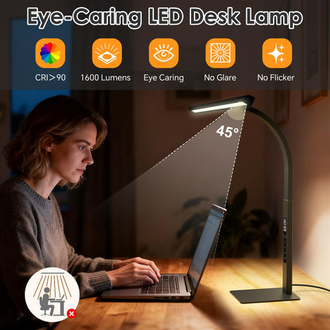 Moremili LED Desk Lamp flexible gooseneck lets you aim light precisely.