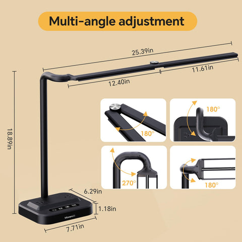 Moremili desk lamp surge protection guarding connected devices