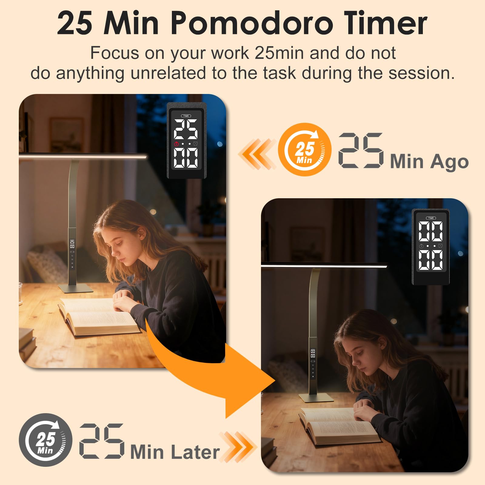 Moremili LED Desk Lamp with 20-inch wide coverage delivers even lighting across the desk.