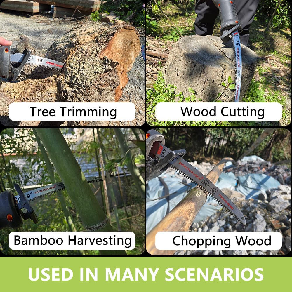 MORETOPGOOD three 9-inch blades included for consistent pruning and cutting tasks.